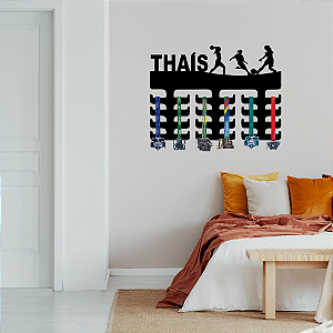 Porta Medalhas Futebol 3 Feminino com Nome