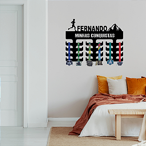 Porta Medalhas Corrida de Trilha Masculino com Nome