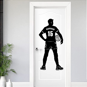 Silhueta Atleta Masculino de Vôlei Nome e Número