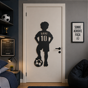 Jogador Futebol Bola no Pé Nome e Número