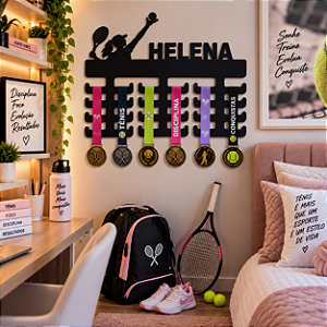 Porta Medalhas Tênis Feminino com Nome