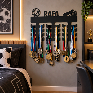 Porta Medalhas Futsal e Bola com Nome