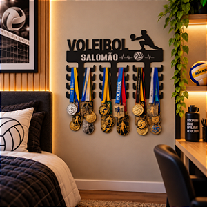 Porta Medalhas Vôlei Líbero Masculino com Nome