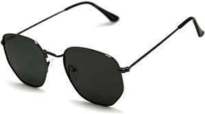 Óculos De Sol Hexagonal Unissex Com Proteção Uv-400 Acompanha Estojo Ho-22