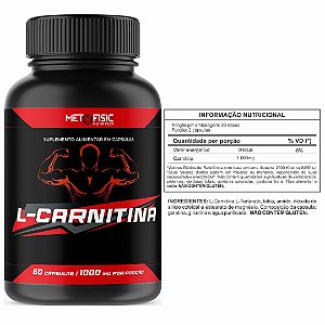 L-CARNITINA 1.000 MG  - 60 CÁPSULAS - METAFISIC