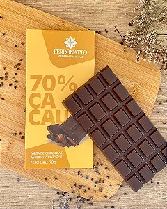 Barra de Chocolate Amargo 70% Cacau 90g