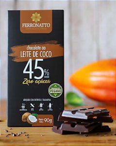 Barra Choc 45% Cacau Leite de Coco Zero Açúcar  90g