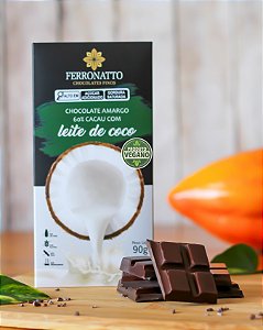 Barra Chocolate Amargo 60%cacau com Leite de Coco 90g