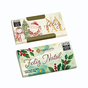 BARRA CHOCOLATE AO LEITE FELIZ NATAL 90G