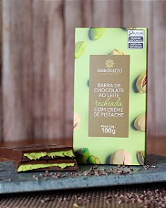 Barra de Choc ao Leite Recheada com Creme de Pistache 100g