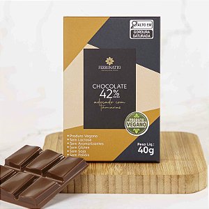 Barra Choc.  42% Cacau Adoçado C/ Tâmaras - Vegano 40g