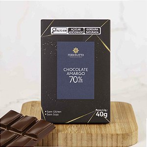 Barra de Chocolate Amargo 70% Cacau 40g