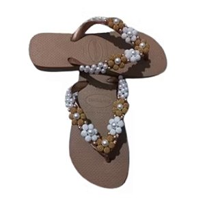 Chinelo Havaianas Top Decorados Rosegold