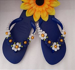 Chinelo havaianas top decorados azul naval