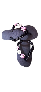 Chinelo havaianas top decorados preto