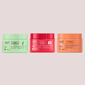 Felps kit cronograma capilar máscara Nutritive 300g + Bamboo 300g + SOS 300g (3 produtos)