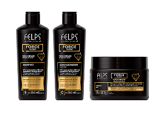 Kit Force Gloss ( Força e Brilho ) Shampoo 250mL + Condicionador 250mL + Máscara 300g