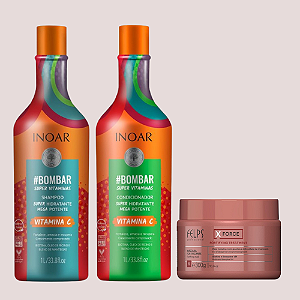 Kit Bombar Inoar + máscara 300g Felps X repair (3produtos)