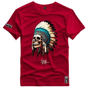 Camiseta Premium Estampa Caveira Cocar - 2327