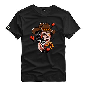 Camiseta Estampa Cowgirl Fora Da Lei - 97