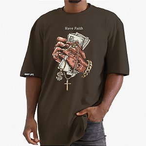 Camiseta Estampa Oversized Have Faith - 3345