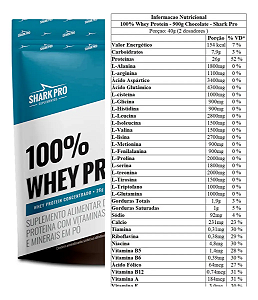 WHEY 100% SHARK PRO 900G Sabor Chocolate