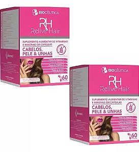 Kit com 2 Relive Hair (Fisiofort Mulheres) 60 capsulas