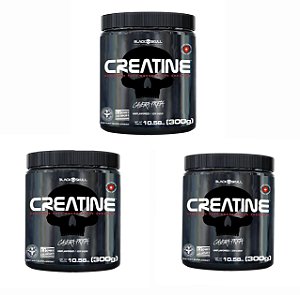 CREATINA PURA BLACKSKULL 300G KIT COM 3