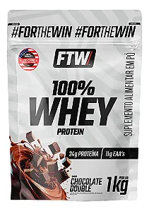 Whey Protein 100% Concentrado Refil 1kg Sabor Chocolate Double - FTW