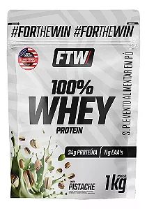 Whey Protein 100% Concentrado Refil 1kg Sabor Pistache - FTW