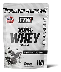 Whey Protein 100% Concentrado Refil 1kg Sabor Cookies - Ftw