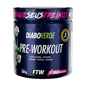 Diabo Verde #Pre-Workout 300g Sabor Bala de Framboesa