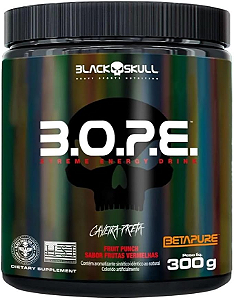 Pré Treino BOPE - Black Skull 300g Sabor Frutas Vermelhas