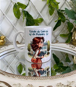 Caneca de porcelana Escola do Serviço de Pioneiro Boneca 01