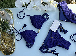 BIQUÍNI GEOVANELLA BOUCLE ROXO E AZUL MARINHO