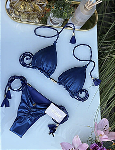 BIQUÍNI GEOVANELLA METALIZADO AZUL MARINHO