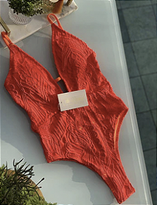 BODY PALLOMA RENDA LARANJA NEON