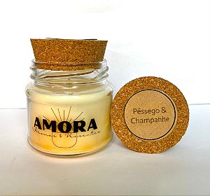 Vela aromática grande Pêssego com champanhe