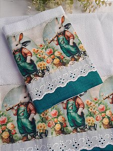 Pano de copa Coelho jardineiro 02 Cod. 00097