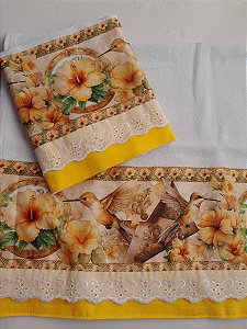 Pano de copa Beija Flor Amarelo 02 COD.000153
