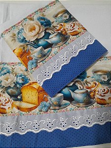 Pano de copa Floral azul Cod. 00007