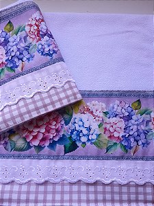 Pano de copa Hortênsias coloridas