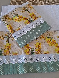 Pano de copa Orquídeas amarela