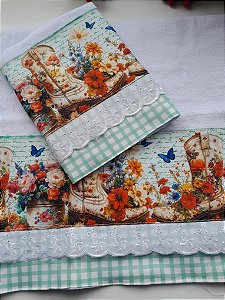 Pano de copa Coleção flores na lata