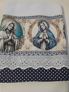 Pano de copa Nossa Senhora poá azul