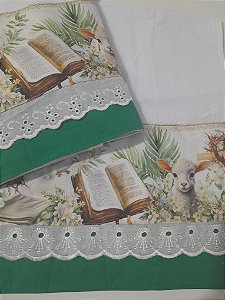 Pano de copa Páscoa Cordeiro