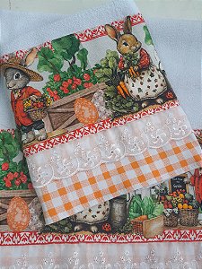 Pano de copa Páscoa fofa