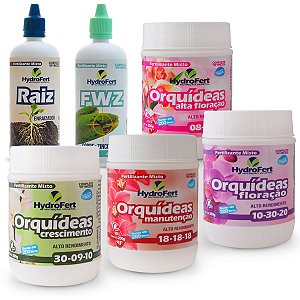 Fertilizantes NPK para Orquídea - KIT COMPLETO - 6 produtos para todas as fases da planta.