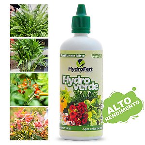 Adubo Líquido para Samambaias, folhagens, jardins, frutíferas e hortaliças Hydroverde - Hydrofert - 110ml