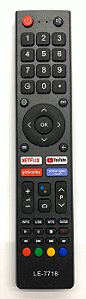 Controle remoto para Smart TV Philco com Netflix, Youtube, Globo Play, Prime Vídeo - Lelong LE-7718